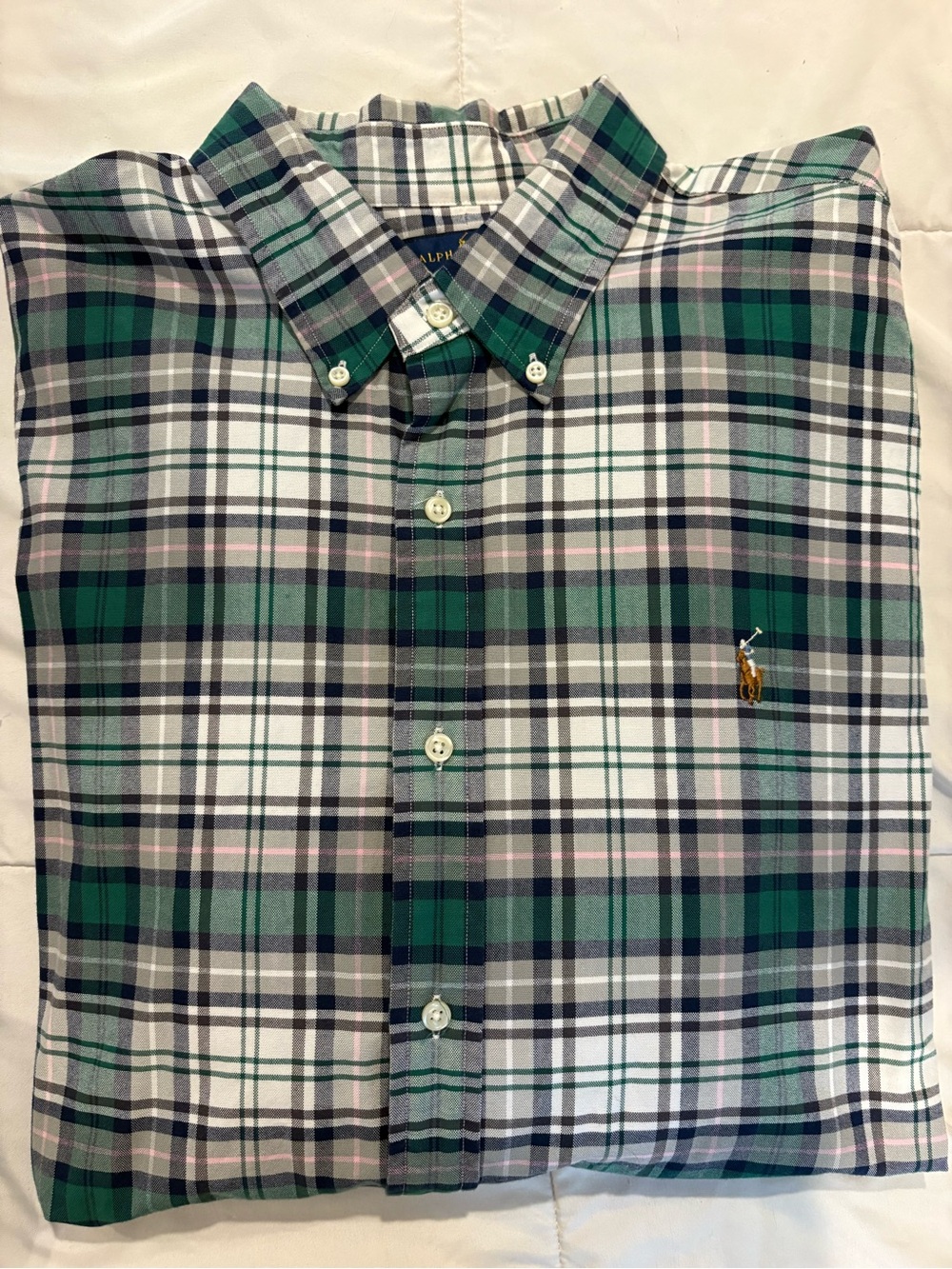 Ralph Lauren Green & Navy Plaid Button-Down Shirt